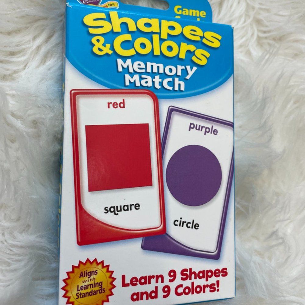 Pocket Flash Cards Shapes & colors memory match 55 Game Cards 1 activity card